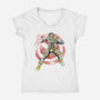 Beam Master Sumi-E-Womens-V-Neck-Tee-Astrobot Invention