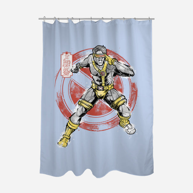 Beam Master Sumi-E-None-Polyester-Shower Curtain-Astrobot Invention