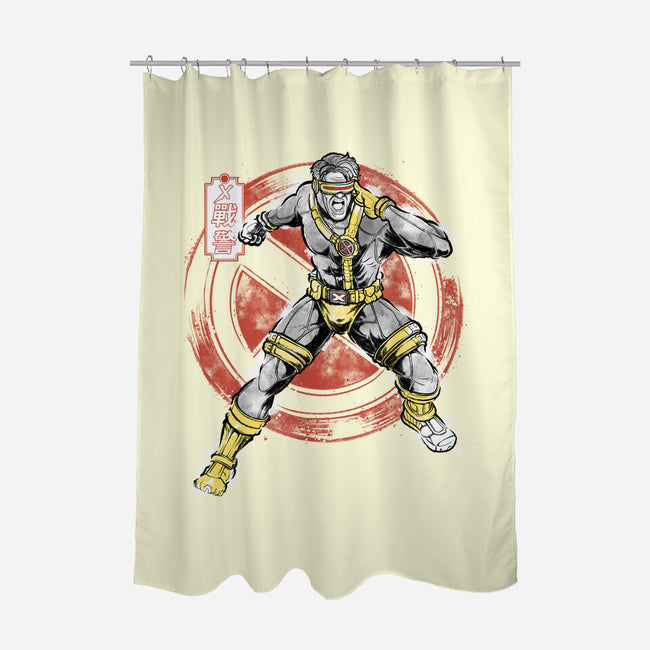 Beam Master Sumi-E-None-Polyester-Shower Curtain-Astrobot Invention