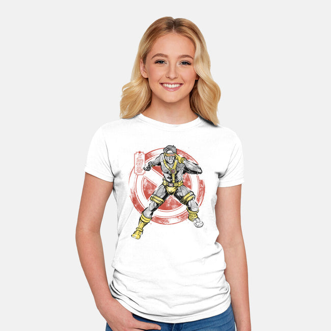 Beam Master Sumi-E-Womens-Fitted-Tee-Astrobot Invention