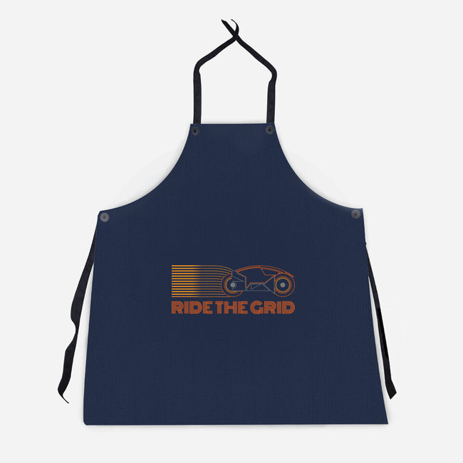 Retro Futurism Ride The Grid-Unisex-Kitchen-Apron-sachpica