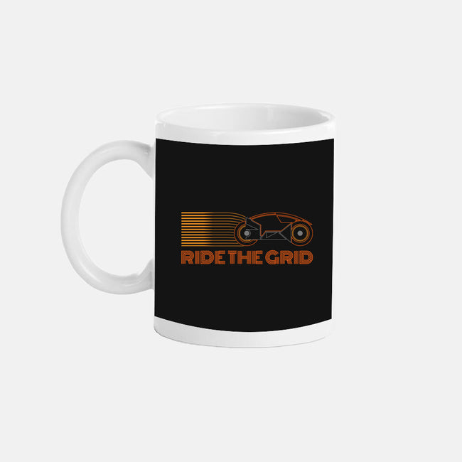 Retro Futurism Ride The Grid-None-Mug-Drinkware-sachpica