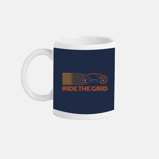 Retro Futurism Ride The Grid-None-Mug-Drinkware-sachpica