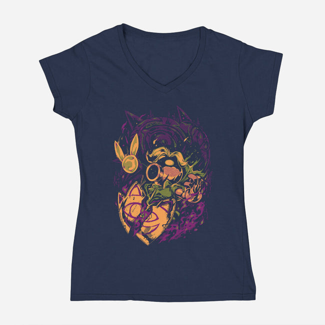 Lost Boy-Womens-V-Neck-Tee-Estudio Horta