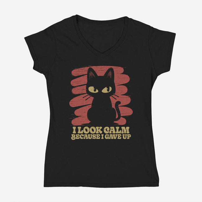Because I Gave Up-Womens-V-Neck-Tee-Popnotic
