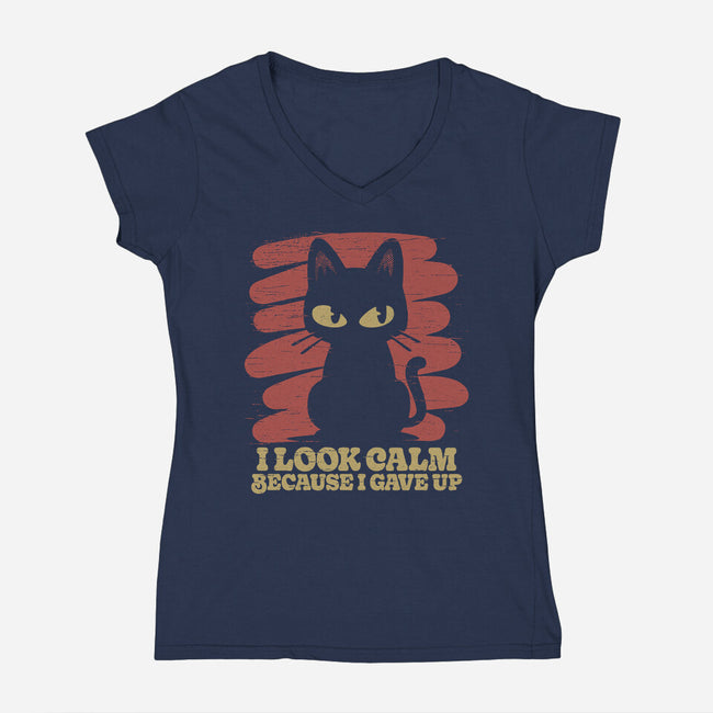 Because I Gave Up-Womens-V-Neck-Tee-Popnotic