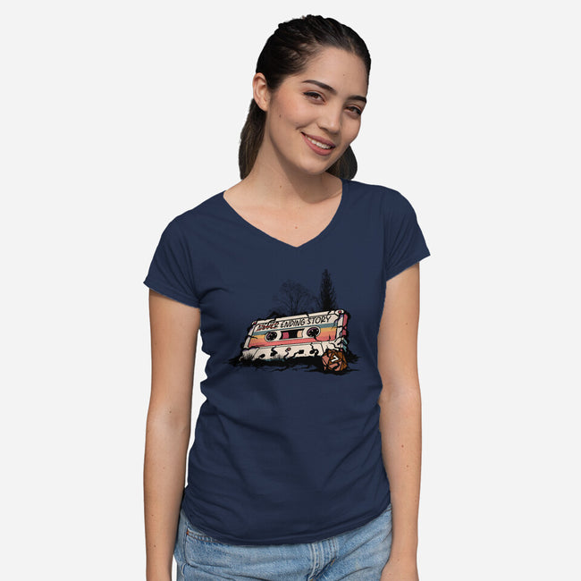 Ending Story-Womens-V-Neck-Tee-fanfabio