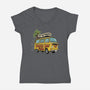 Surfer Boy Pizza-Womens-V-Neck-Tee-LILIVIA