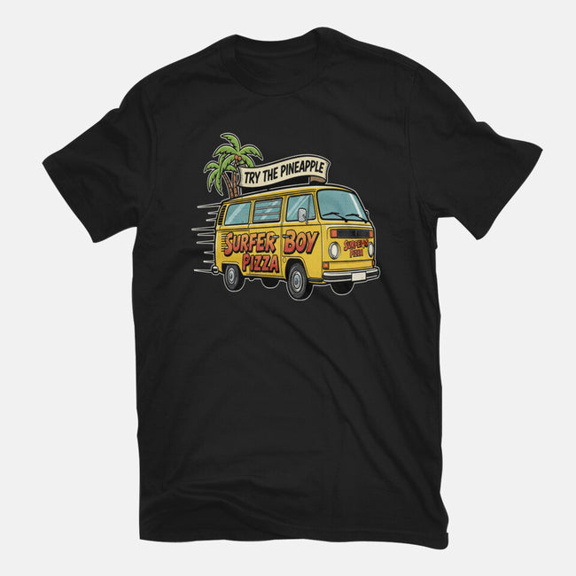 Surfer Boy Pizza-Womens-Basic-Tee-LILIVIA