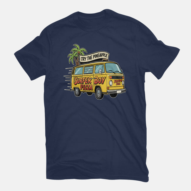 Surfer Boy Pizza-Womens-Basic-Tee-LILIVIA