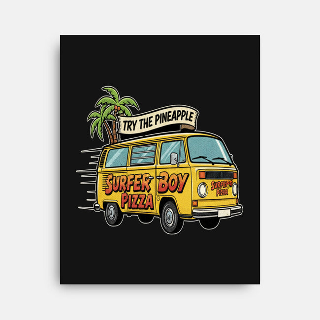 Surfer Boy Pizza-None-Stretched-Canvas-LILIVIA