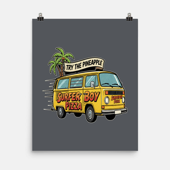 Surfer Boy Pizza-None-Matte-Poster-LILIVIA