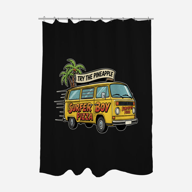 Surfer Boy Pizza-None-Polyester-Shower Curtain-LILIVIA