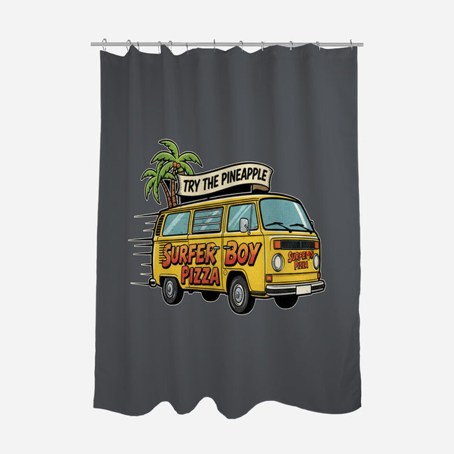 Surfer Boy Pizza-None-Polyester-Shower Curtain-LILIVIA