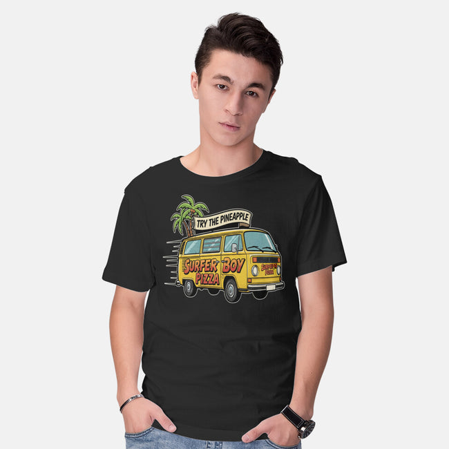 Surfer Boy Pizza-Mens-Basic-Tee-LILIVIA