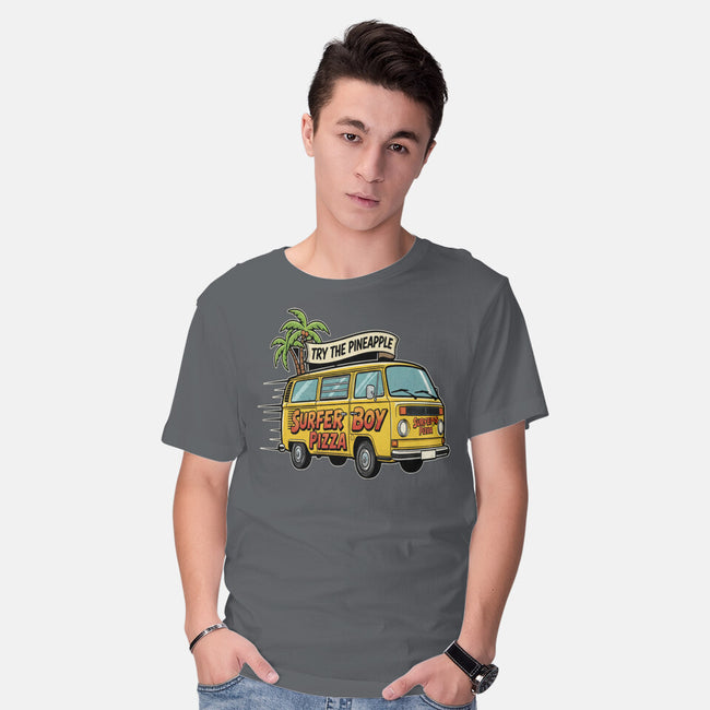Surfer Boy Pizza-Mens-Basic-Tee-LILIVIA