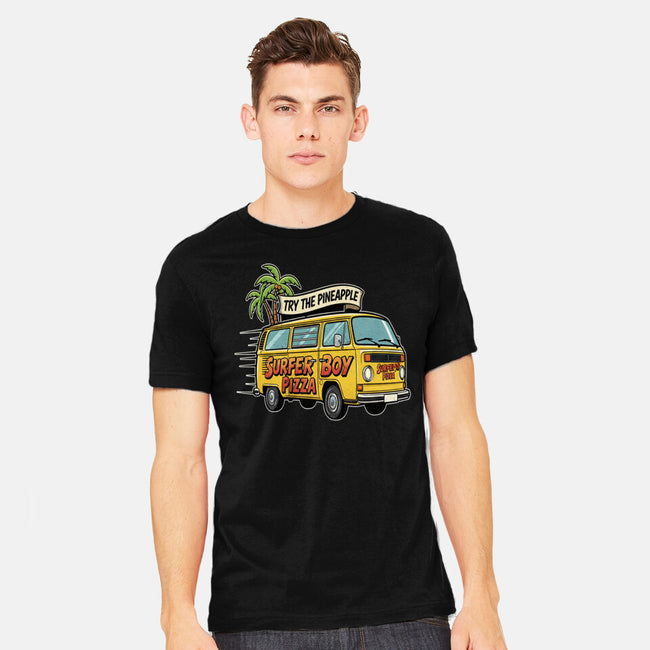 Surfer Boy Pizza-Mens-Heavyweight-Tee-LILIVIA
