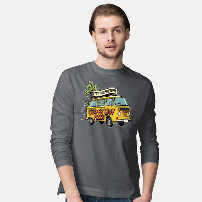 Surfer Boy Pizza-Mens-Long Sleeved-Tee-LILIVIA