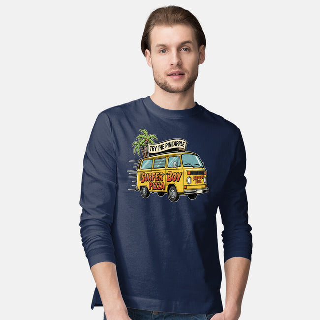 Surfer Boy Pizza-Mens-Long Sleeved-Tee-LILIVIA