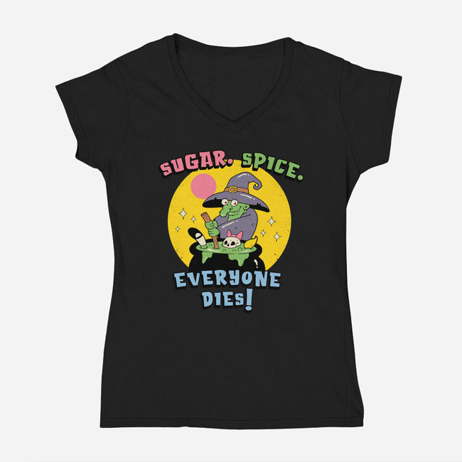 Sugar Spice Everyone Dies-Womens-V-Neck-Tee-vp021