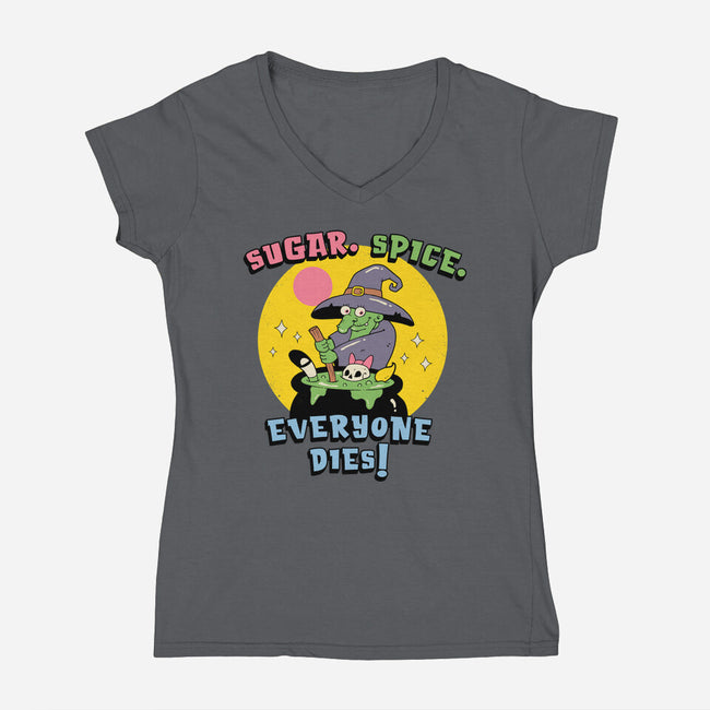 Sugar Spice Everyone Dies-Womens-V-Neck-Tee-vp021