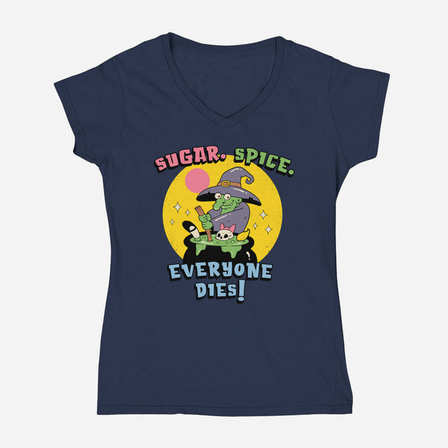Sugar Spice Everyone Dies-Womens-V-Neck-Tee-vp021