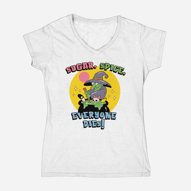 Sugar Spice Everyone Dies-Womens-V-Neck-Tee-vp021