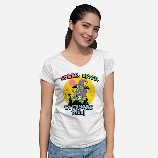 Sugar Spice Everyone Dies-Womens-V-Neck-Tee-vp021