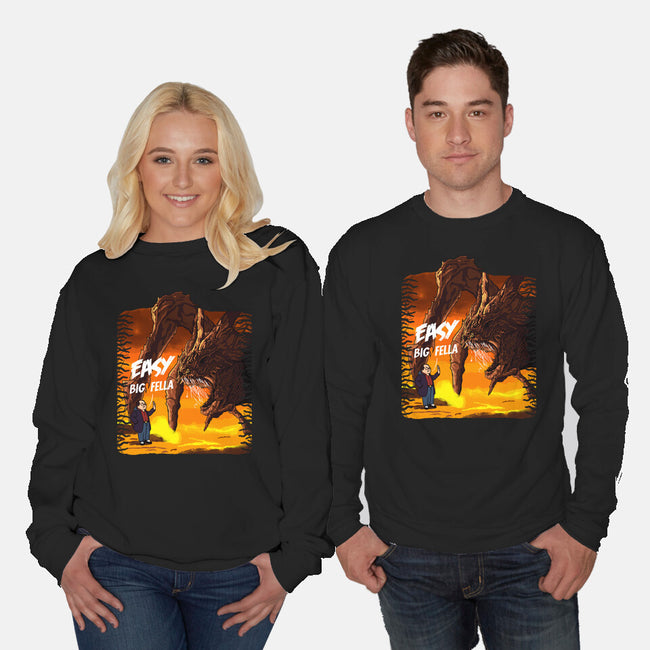 Calm Down Large Fellow-Unisex-Crew Neck-Sweatshirt-SeamusAran