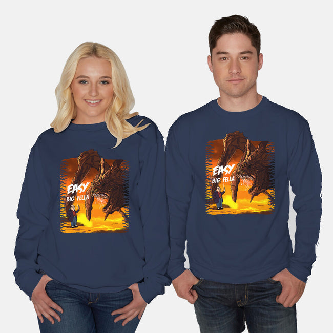 Calm Down Large Fellow-Unisex-Crew Neck-Sweatshirt-SeamusAran