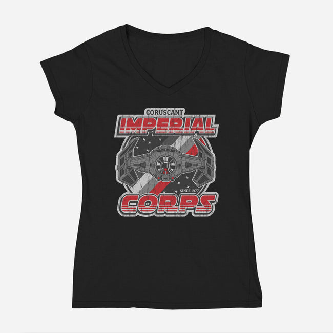 Imperial Corps-Womens-V-Neck-Tee-SuperEdu