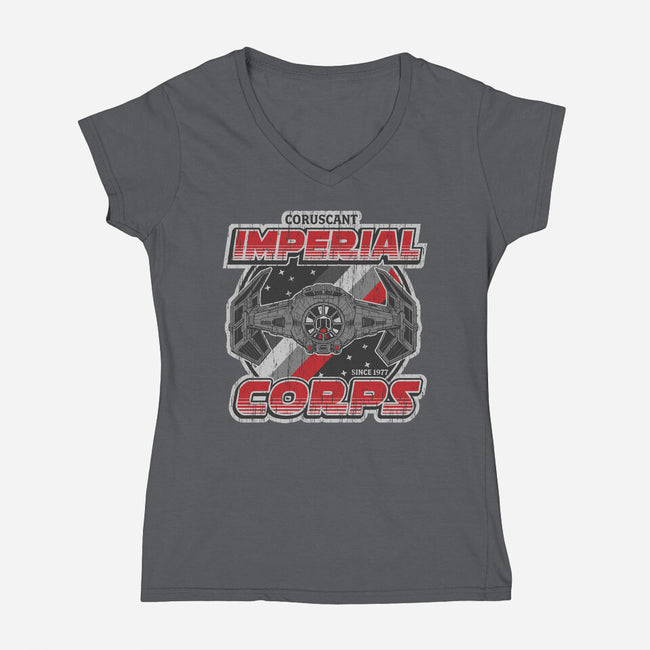 Imperial Corps-Womens-V-Neck-Tee-SuperEdu