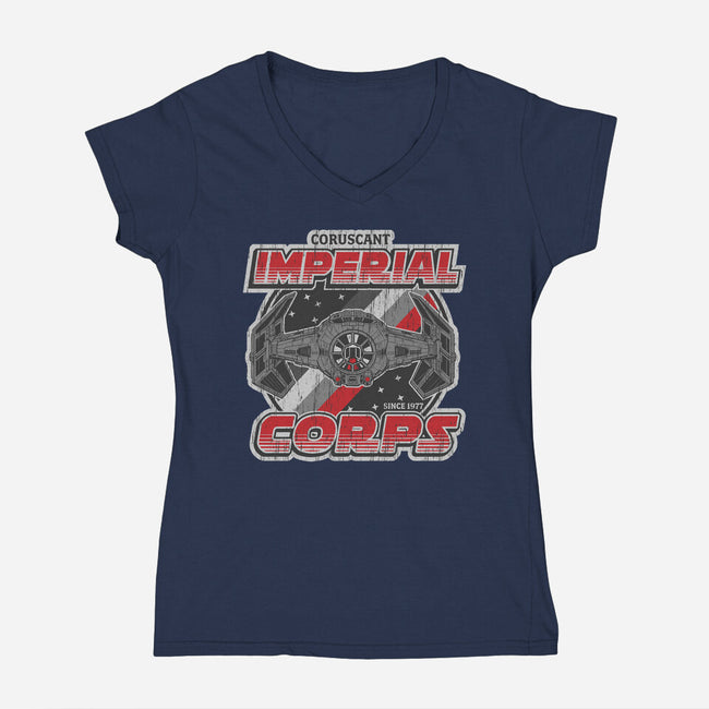 Imperial Corps-Womens-V-Neck-Tee-SuperEdu