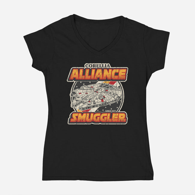 Alliance Smuggler-Womens-V-Neck-Tee-SuperEdu