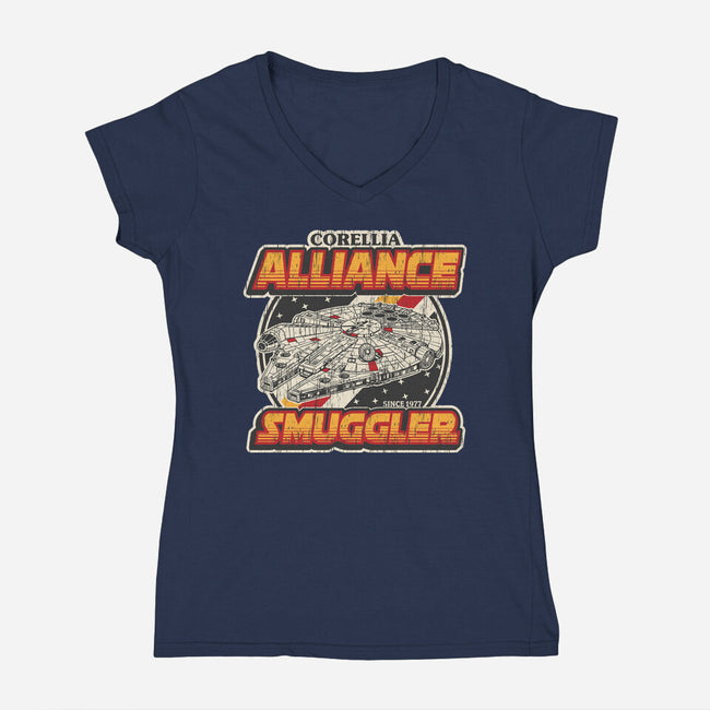 Alliance Smuggler-Womens-V-Neck-Tee-SuperEdu