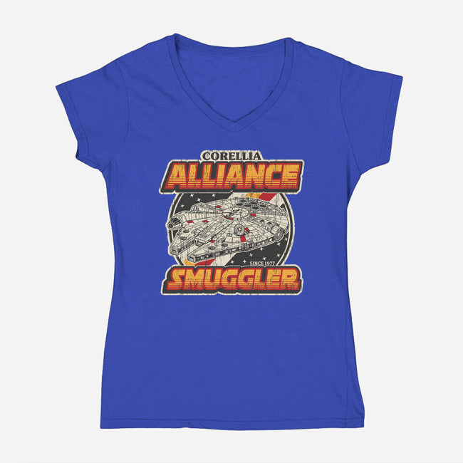 Alliance Smuggler-Womens-V-Neck-Tee-SuperEdu