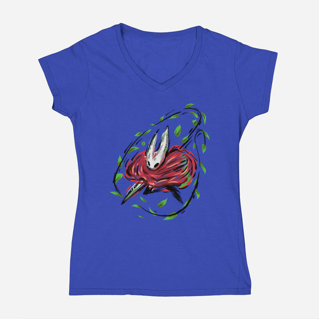 Rose Battle-Womens-V-Neck-Tee-nickzzarto