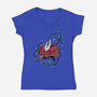 Rose Battle-Womens-V-Neck-Tee-nickzzarto
