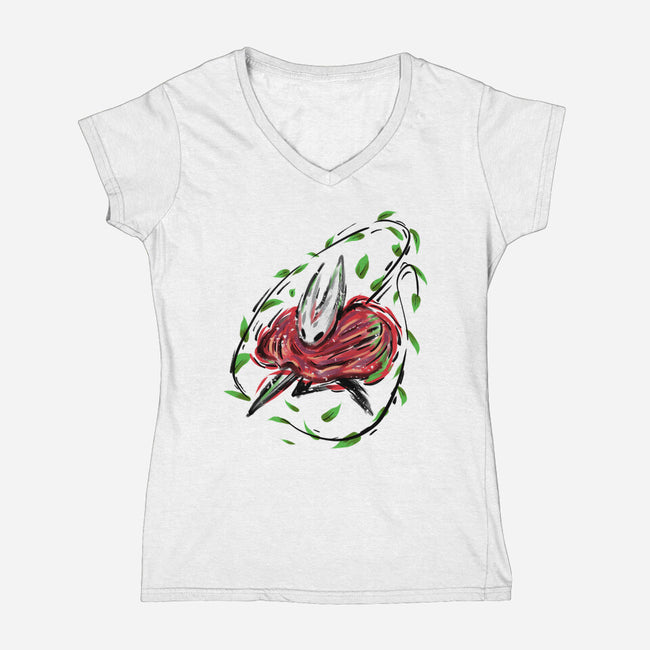 Rose Battle-Womens-V-Neck-Tee-nickzzarto