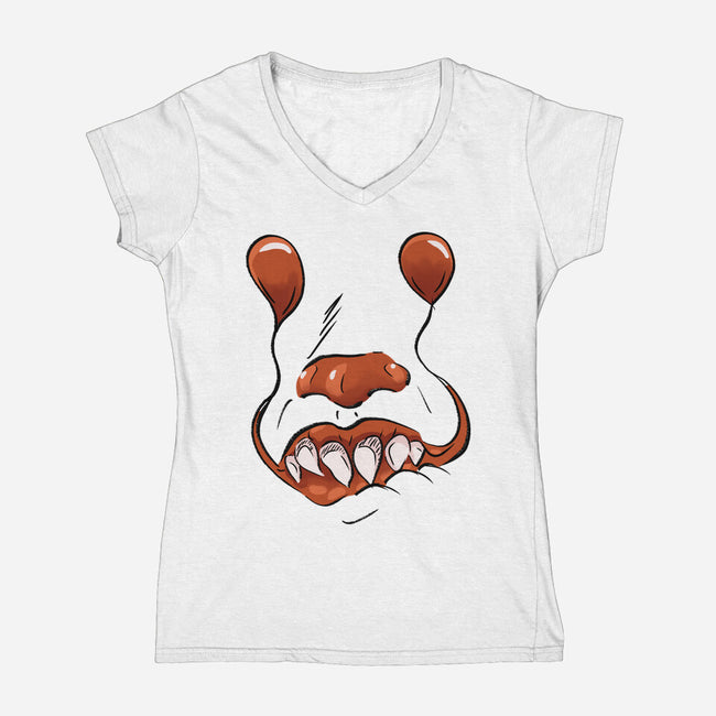Balloon Eyes-Womens-V-Neck-Tee-nickzzarto