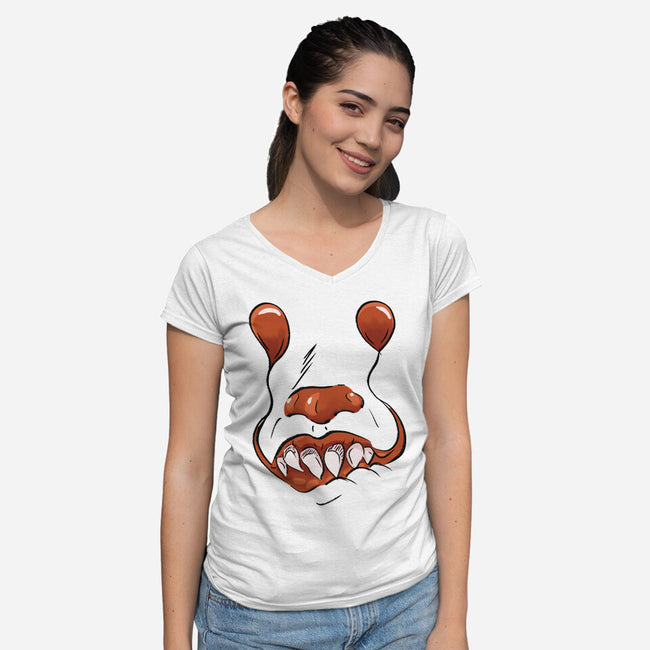 Balloon Eyes-Womens-V-Neck-Tee-nickzzarto