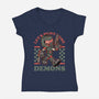 Game Mascot Demon Slayer-Womens-V-Neck-Tee-Studio Mootant