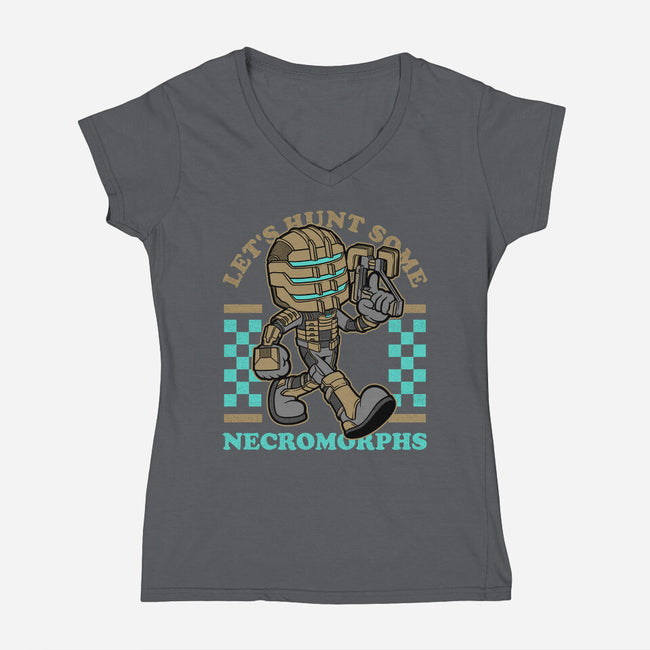 Game Mascot Space Engineer-Womens-V-Neck-Tee-Studio Mootant