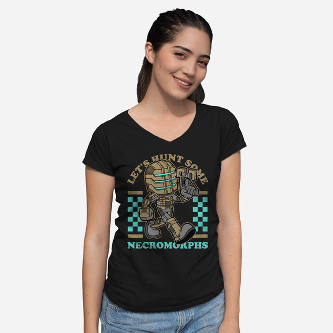 Game Mascot Space Engineer-Womens-V-Neck-Tee-Studio Mootant