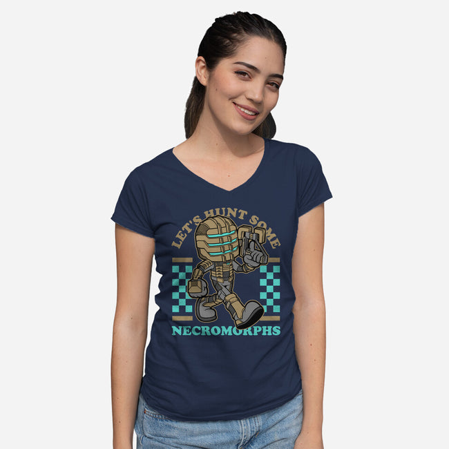 Game Mascot Space Engineer-Womens-V-Neck-Tee-Studio Mootant