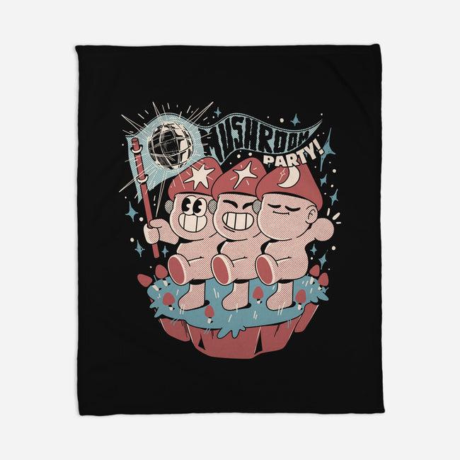 Mushroom Party-None-Fleece-Blanket-ilustrata
