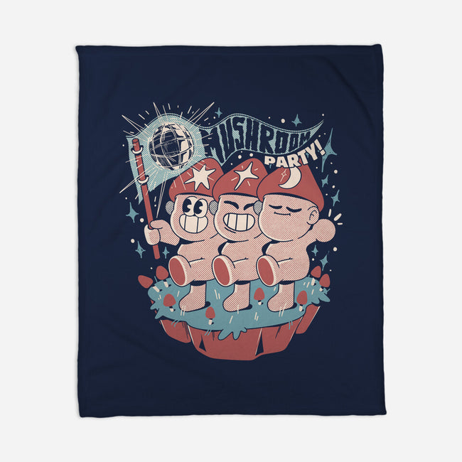 Mushroom Party-None-Fleece-Blanket-ilustrata