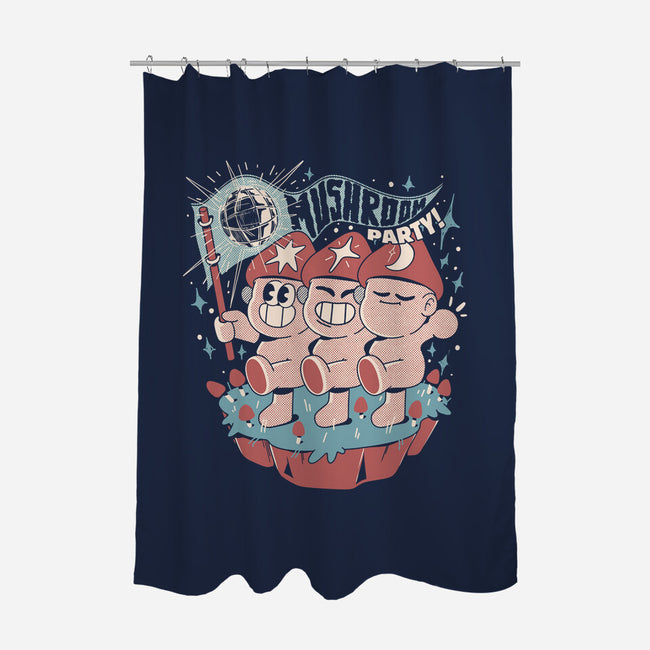 Mushroom Party-None-Polyester-Shower Curtain-ilustrata
