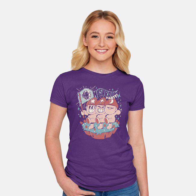 Mushroom Party-Womens-Fitted-Tee-ilustrata