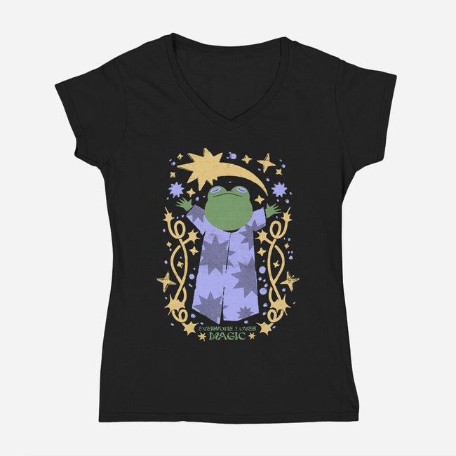 Everyone Loves Magic-Womens-V-Neck-Tee-ilustrata